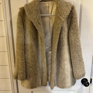 Esprit Cream vintage wool/faux fur union made Teddy Jacket 70’s